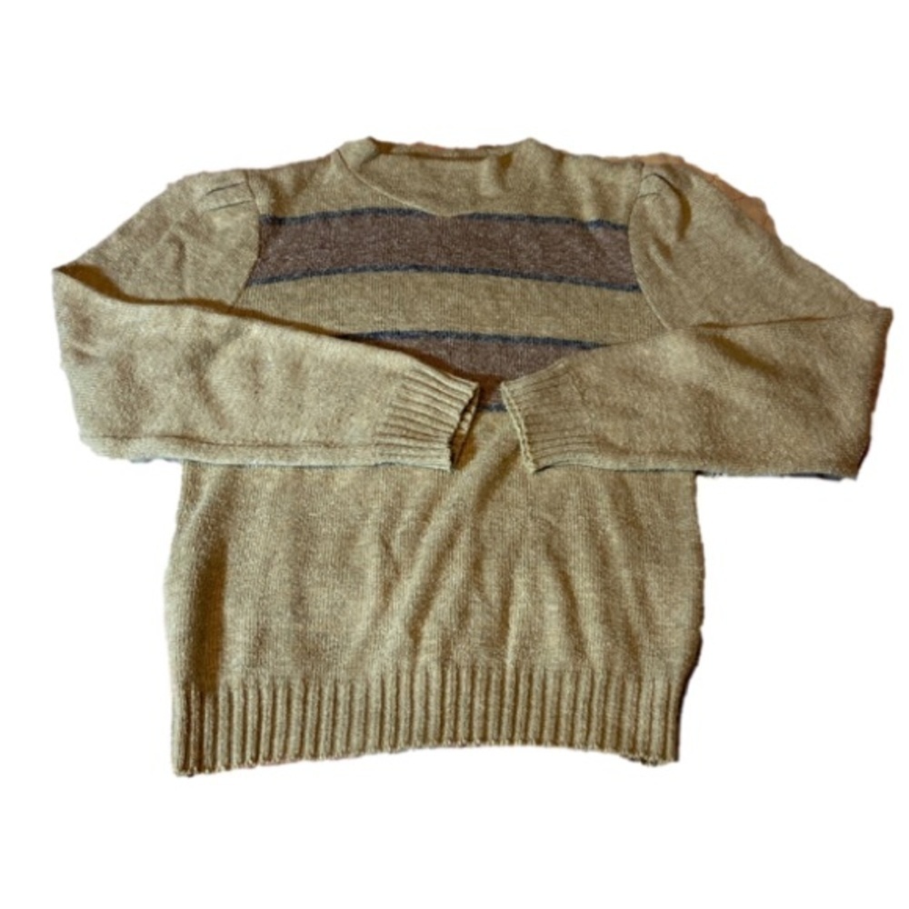 Enrico Lucovici L & K Vintage Women’s Sweater Shirt Sz Lg ? Shoulder Lift Tan